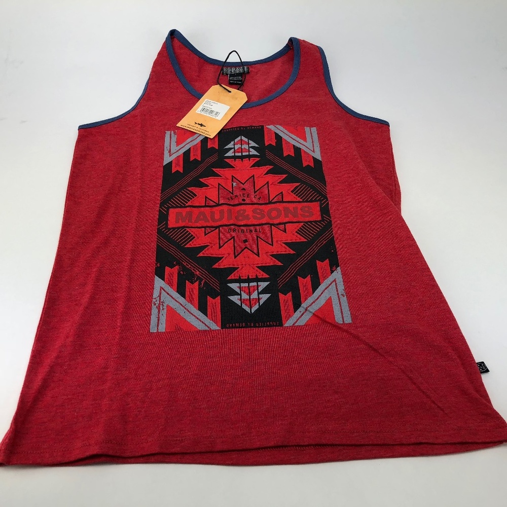 New Maui & Sons Boys Tank Tops Large Tomato Red
